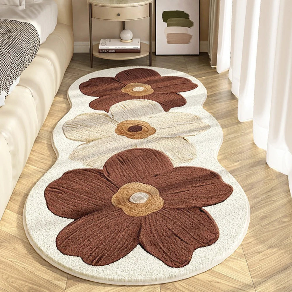 Navak Carpet Exclusive Picks Rug For Bedroom Strip Flannel Bedside Carpet Fresh Flowers Ins Wind Strip Bedroom Bay Window Dirt Resistant Cool Blanket