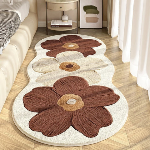 Navak Carpet Exclusive Picks Rug For Bedroom Strip Flannel Bedside Carpet Fresh Flowers Ins Wind Strip Bedroom Bay Window Dirt Resistant Cool Blanket