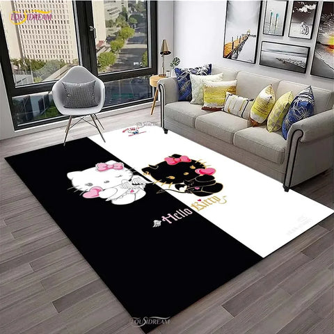 Navak Carpet Hello Kitty kawaii Cartoon Anime Carpet for Living Room Bedroom Rug Kitchen Door Kids Un-slip Floor Mat Alfombra Birthday gift