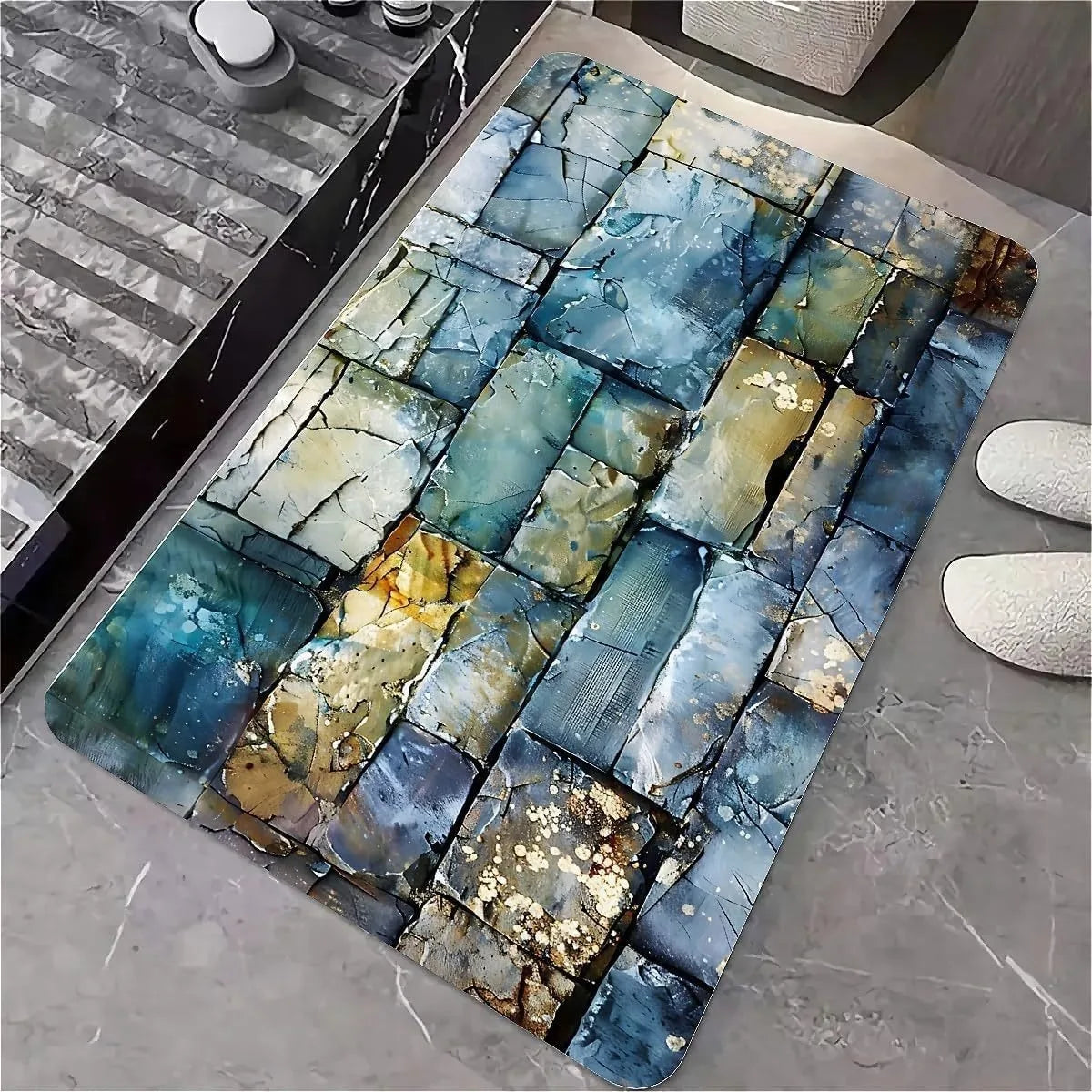Navak Carpet Modern Simple Stone Diatomaceous Earth Bath Mat Bathroom Rug Absorbent Non-slip Foot Mats Quick Dry Shower Toilet Pad Doormat