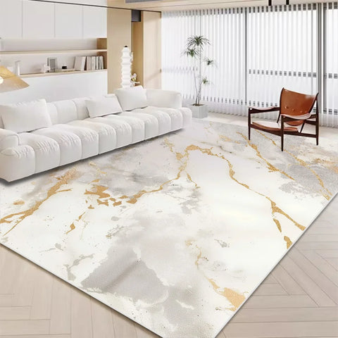Navak Carpet Luxury White Marble Carpet for Living Room Nordic Gold Decoration Home Tapis Non-slip Washable Rugs for Bedroom Ins Floor Mat 러그