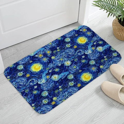 Navak Carpet MINOSO Van Gogh Art Door Mat Oil Painting Style Carpet Floor Mat Welcome Mat Door Mat Entrance Kitchen Rug Outdoor Rug Anime Rug