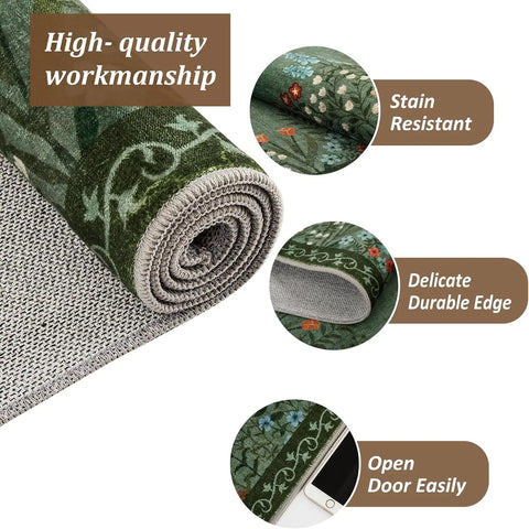 Navak Carpet Boho Washable Rugs for Entryway Floral Area Rug for Bedroom, Non Slip ,Soft Indoor Carpet forLiving Room Kitchen Laundry Foyer