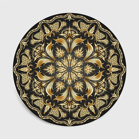 Navak Carpet Round Bohemian Mandala Carpet for Living Room Geometric Print Ethnic Style Bedroom Mat Home Decor Rugs Machine Washable Area Rug