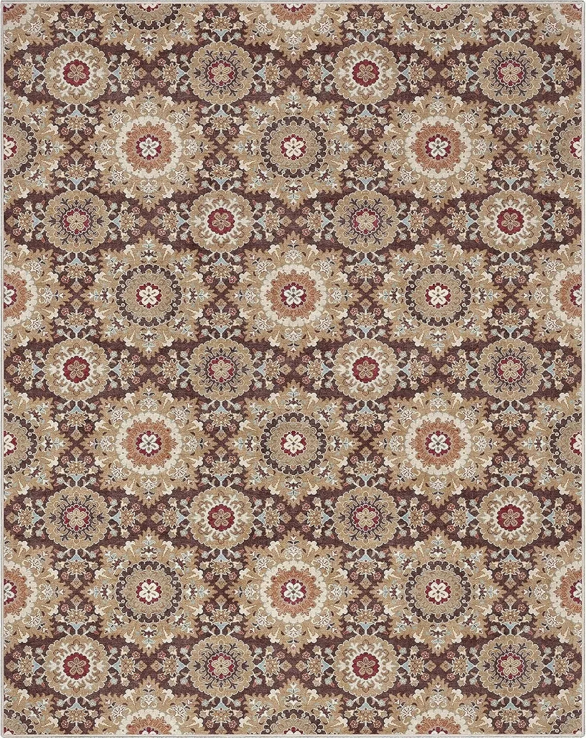 Navak Carpet Retro Floral Print Carpets for Living Room Coffee Table Sofa Decor Bedroom Area Rugs Non-slip Washable Home Cloakroom Floor Mat