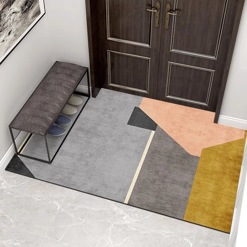 Navak Carpet Europe Style Geometry Round Pattern Carpet Living Room Sofa Bedroom Study Kitchen Entrance Door Mat Non-slip Fashion Decor Rug