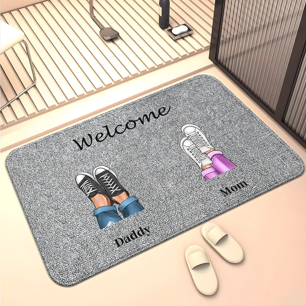 Navak Carpet Family Members Home Living Room  Sofa Door Mat Decoration Anti Slip Floor Mat Cute Rug  Door Mat Carpet  Area Rug  Kawaii Rug