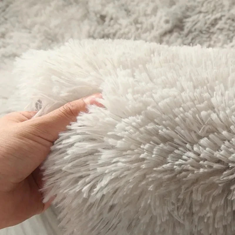Navak Carpet Super Soft Plush Round Rug Mat Fluffy White Carpets For Living Room Home Decor Bedroom Kid Room Decoration Salon Thick Pile Rug