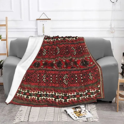 Navak Carpet Sofa Fleece Baluch Flatweave Antique Afghanistan Rug Throw Blanket Warm Flannel Turkish Kilim Ethnic Art Blankets Bedspreads