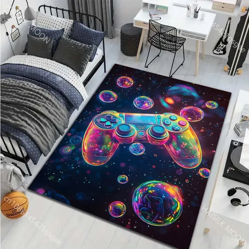 Navak Carpet 15 Sizes Game Controller Printed Carpet for Living Room Bedroom Home Decor Non-slip Floor Mat Modern Carpet Area Rugs for Gifts