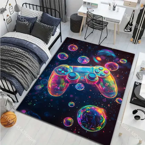 Navak Carpet 15 Sizes Game Controller Printed Carpet for Living Room Bedroom Home Decor Non-slip Floor Mat Modern Carpet Area Rugs for Gifts