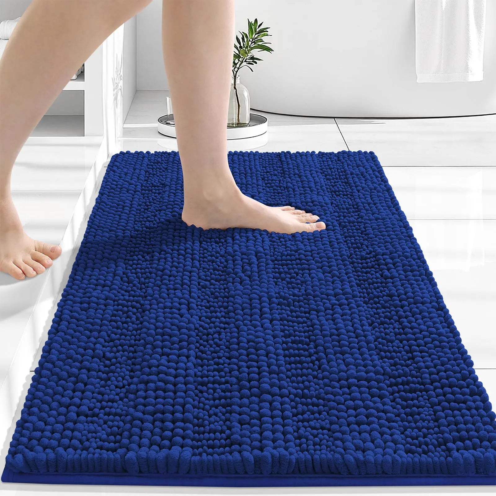 Navak Carpet Olanly Striped Bathroom Rugs Extra Thick Absorbent Bath Mats Non-Slip Soft Cozy Shower Carpet Plush Shaggy Machine Wash Bath Rug