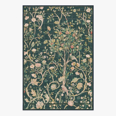 Navak Carpet Living Room Carpet Large Size Bedroom Bedside Floor Mat Machine Washable Carpets Spring Flowers Plant Retro Home Decoration Rug