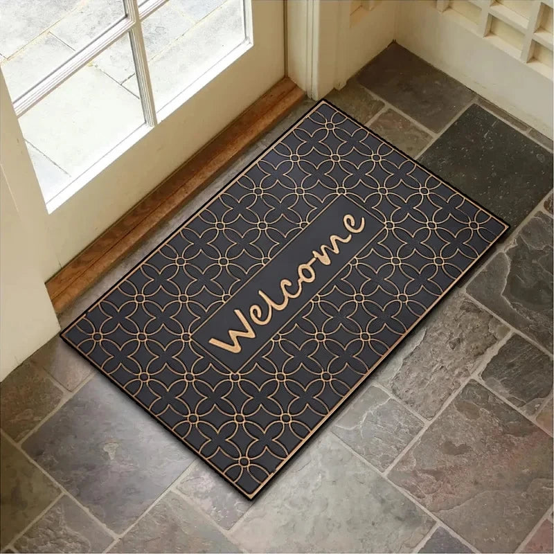 Navak Carpet Stone Wood Grain Pattern Entryway Door Mat Non-Slip Footmat Rug Home Decoration Welcome Carpet Indoor Outdoor Floor Mat