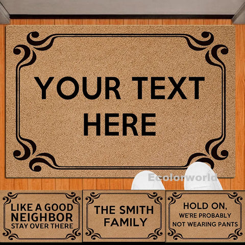 Navak Carpet Personalized PVC Doormat Custom Text Mat Outdoor Front Door Entrance Welcome Mats Rugs Floor Carpet Dust Proof Home Decor