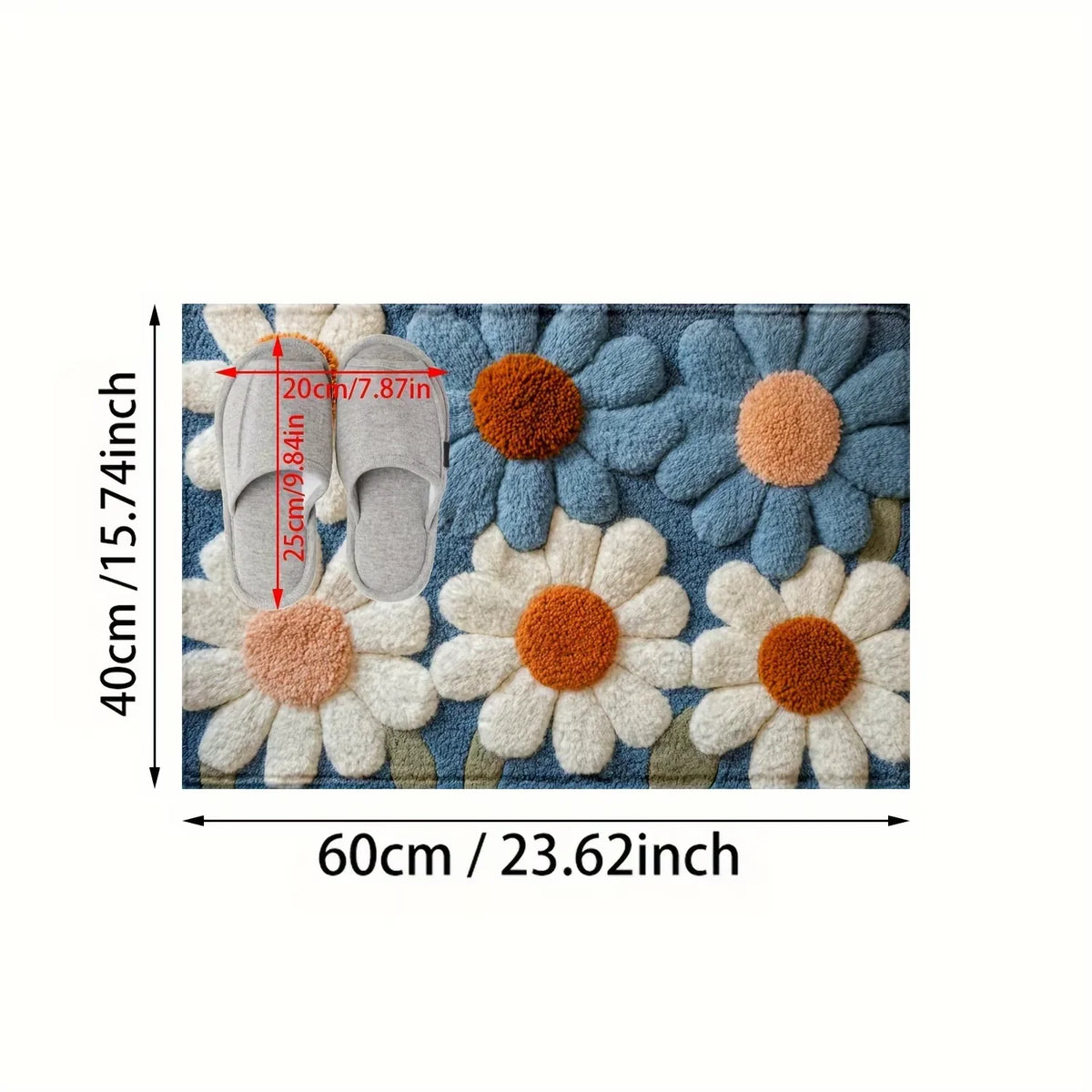 Navak Carpet Exclusive Picks Daisy Pattern Carpet Doormat Non-slip Laundry Room Rug For Bedroom Floor Mat Home Decor Bedside Rugs Outdoor Carpet