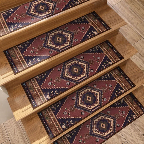 Navak Carpet 10Pcs Stair Treads Carpet Non-Slip Indoor Stair Mat Runners for Wooden Steps Protection Rug Cover Pads Staircase for Kids Elders