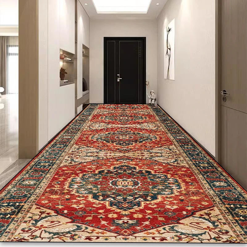 Navak Carpet Bohemian Long Corridor Carpet Luxury Persian Decoration Hallway Rug Non-slip Easy Cleaning Floor Mat Stairway Runners Carpets