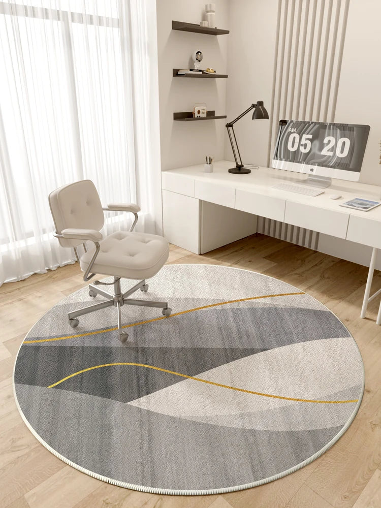 Navak Carpet Modern Style Rugs for Bedroom Minimalist Living Room Decoration Round Anti-slip Carpet Soft Bedside Floor Mat Washable Study Rug