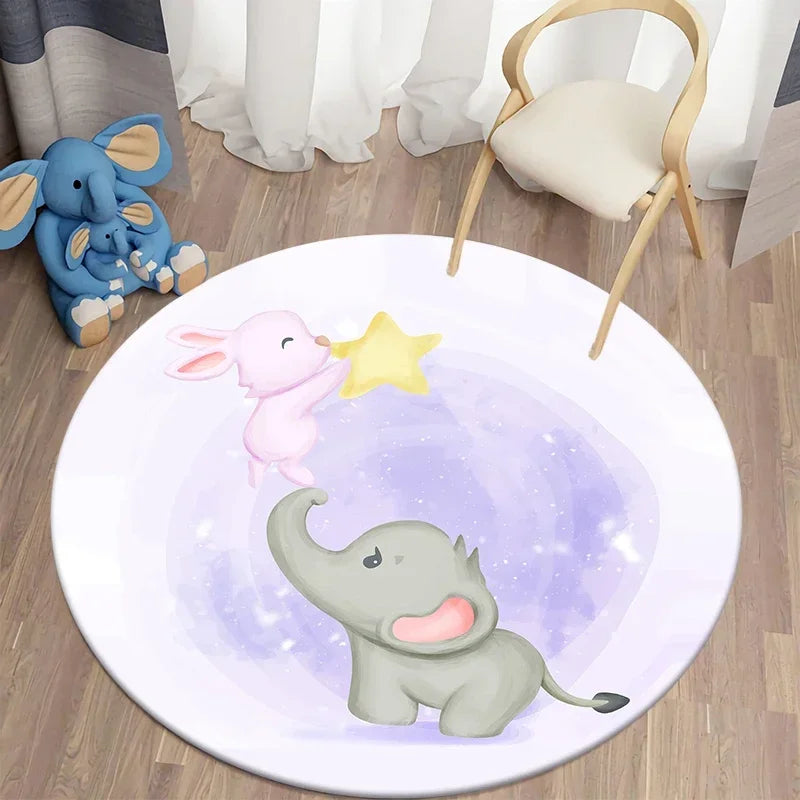 Navak Carpet Cartoon Cute Bear Round Carpet for Living Room Rugs Bath Mat for Children Room Mats Bedroom Carpets Baby Kids Room Home Decor