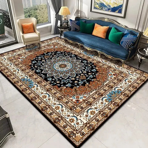Navak Carpet Persian Retro Carpet Living Room Light Luxury Decoration Bedroom Bedside Large Rugs Lobby Coffee Table Non-Slip Lint-Free Mats