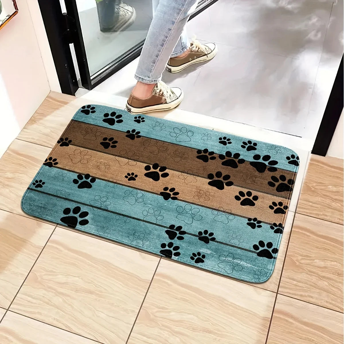 Navak Carpet Cat Paw Print Doormat Kitchen Rug Absorbent Floor Mat For Household Decorative Welcome Entrance Door Mats Washable Home Carpets
