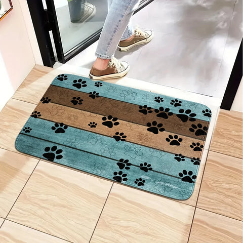 Navak Carpet Cat Paw Print Doormat Kitchen Rug Absorbent Floor Mat For Household Decorative Welcome Entrance Door Mats Washable Home Carpets