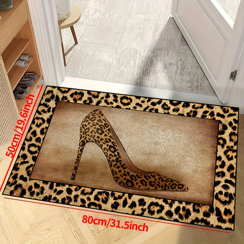 Navak Carpet Leopard print Mat 1pc machine washable leopard print mat entrance living room bedroom nursery outdoor terrace garden carpet