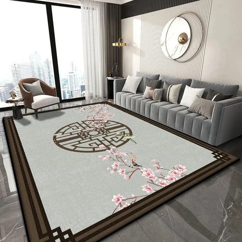 Navak Carpet Chinese Classical Rug for Easy-Clean Living Room Coffee Table and Bedroom Cloakroom Non-Slip Decor