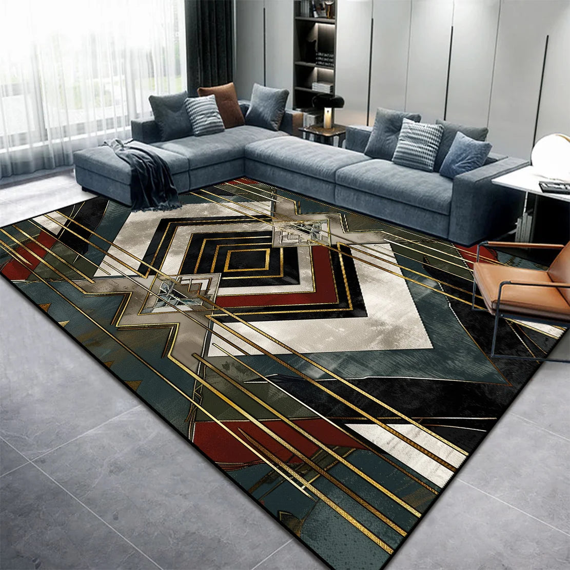 Navak Carpet Modern Abstract Living Room Carpet – Washable Area Rug for Bedroom, Lounge & Coffee Table, Home Decor Floor Mat