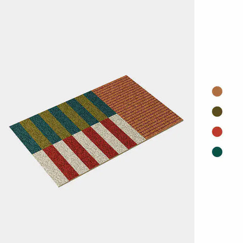 Navak Carpet PVC Grids Floor Anti Slip Pad Aesthetic Home Room Decor Geometric Bathroom Mat Soft Rug Bedroom Carpet Doormat