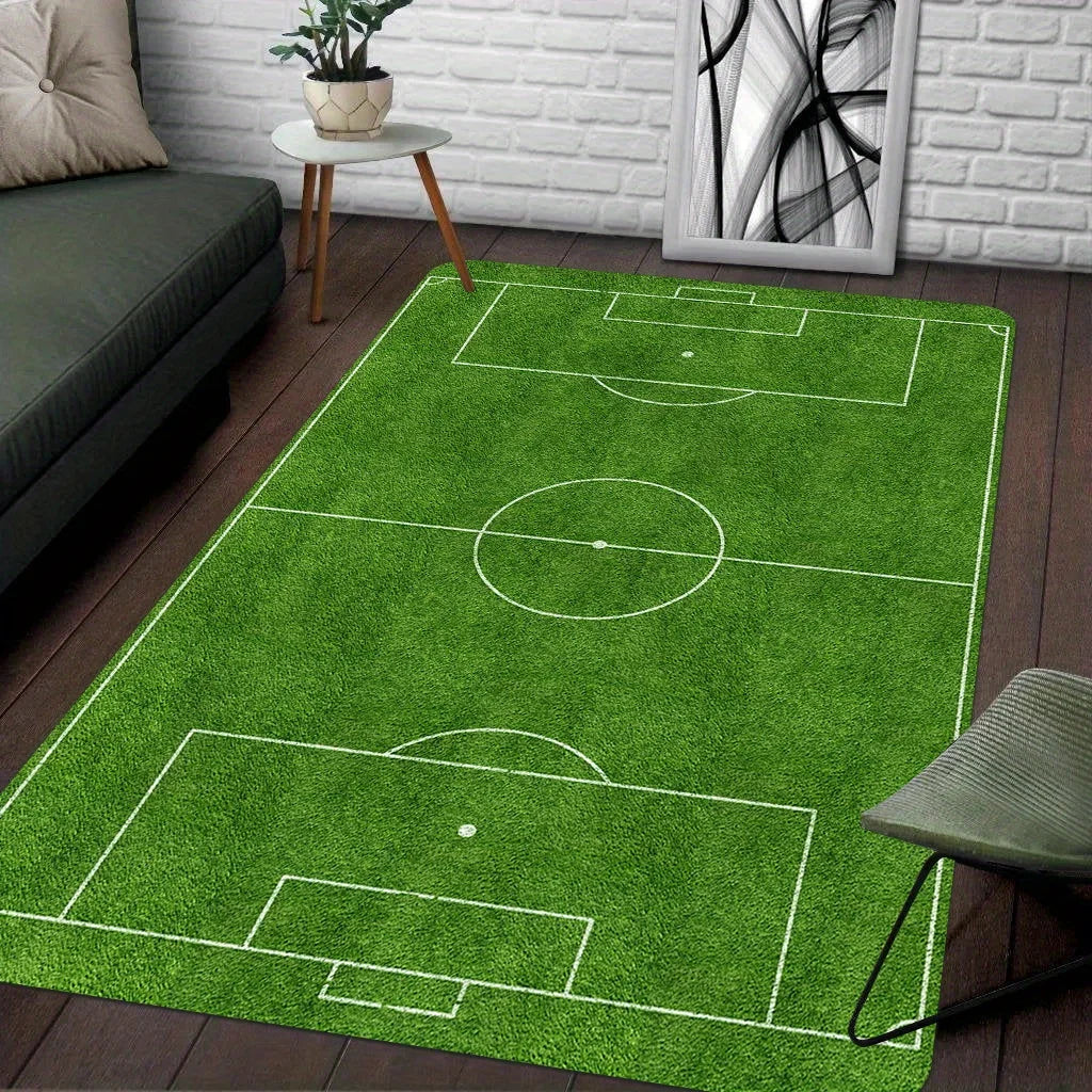 Navak Carpet Exclusive Picks Football Field Area Rug, Soft Anti-Slip Sports Field Game Mat, Living Room Bedroom Anti-Slip Floor Mat Home Decor