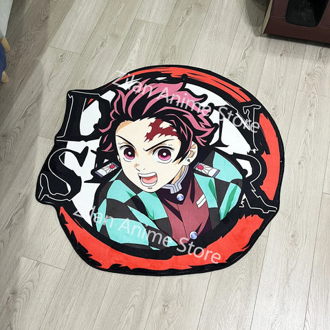 Navak Carpet Area Rug Anime Demon Slayer Nezuko Kokushibou Tanjirou Kanroji Kochou Gokudera Makoto Creative Printed Carpet for Home Decor
