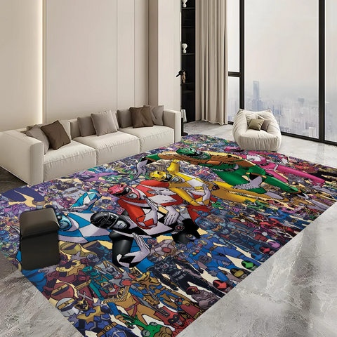 Navak Carpet Mighty Morphin Power Rangers Floor Bathroom Mat Kids Room Bedroom Decoration Balcony Anti-Slip Doormat Living Room Welcome Rug