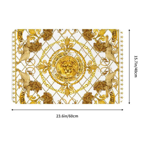 Navak Carpet Luxury Golden Lion European Floral Front Floor Door Entrance Mats Outdoor Bathroom Kitchen Doormat Living Room Carpet Rug