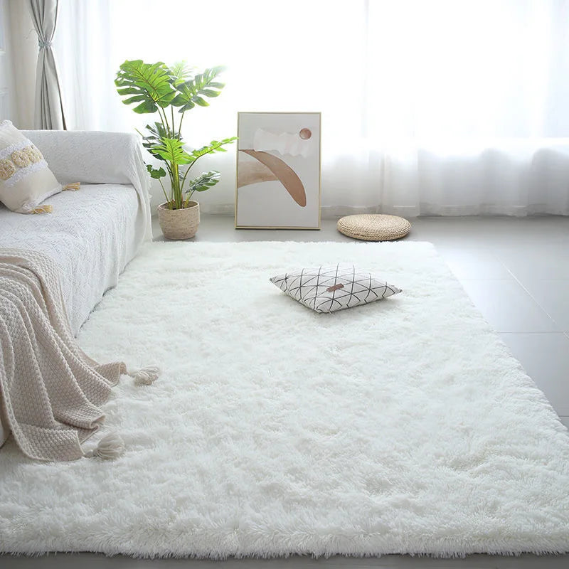 Navak Carpet Nordic Furry Rug Bedroom Carpet Living  Room Modern Decoration Hairy Carpets Large Size Black Gray Pink Beige Non Slip Mat