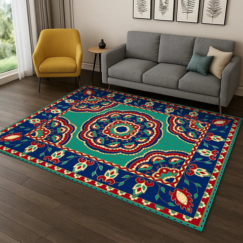 Navak Carpet Persian Bohemian Style Area Rug, Non-Slip Floor Mat for Living Room & Bedroom, Elegant Home Decor Carpet