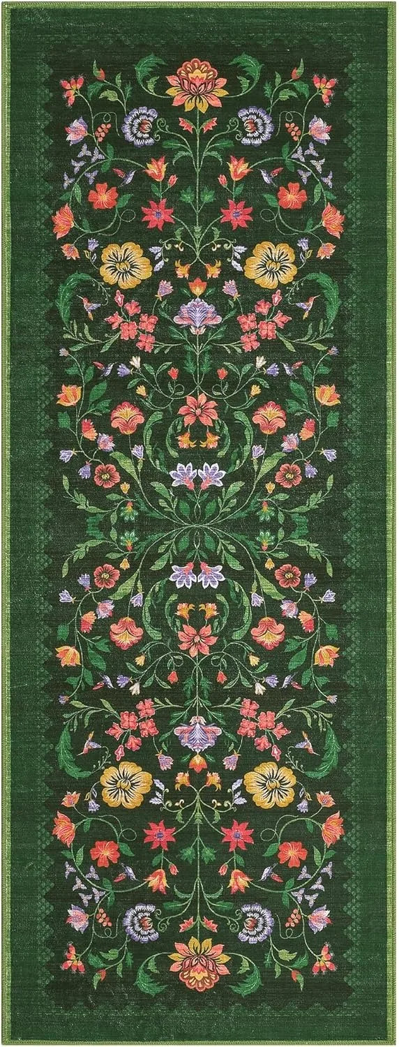 Navak Carpet Hallway Runner Rug Washable Floral Corridor Long Carpet Soft Low Pile Christmas Decor Carpets Bedroom Floor Mat Non-slip Mats