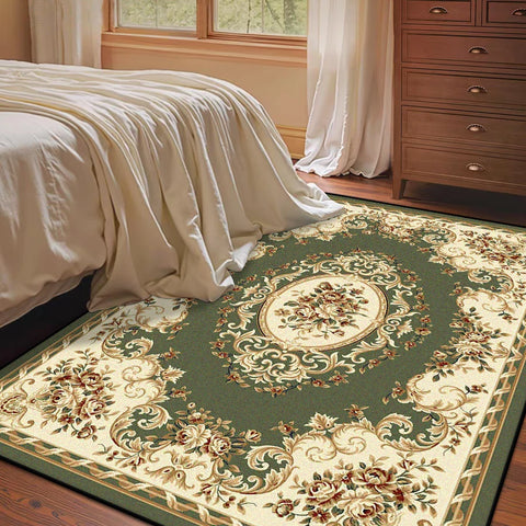 Navak Carpet European Style Green Carpet for Living Room Luxury Decoration Bedroom Bedside Plush Rug Lounge Sofa Non-slip Washable Floor Mat