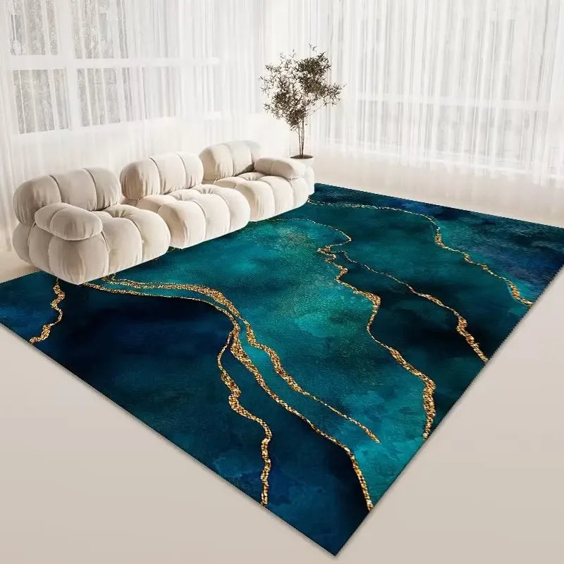 Navak Carpet Luxury Nordic Flannel Carpets for Living Room Sofa Beside Texture Decoration Bedroom Rug Large Size Non-slip Washable Lounge Mat