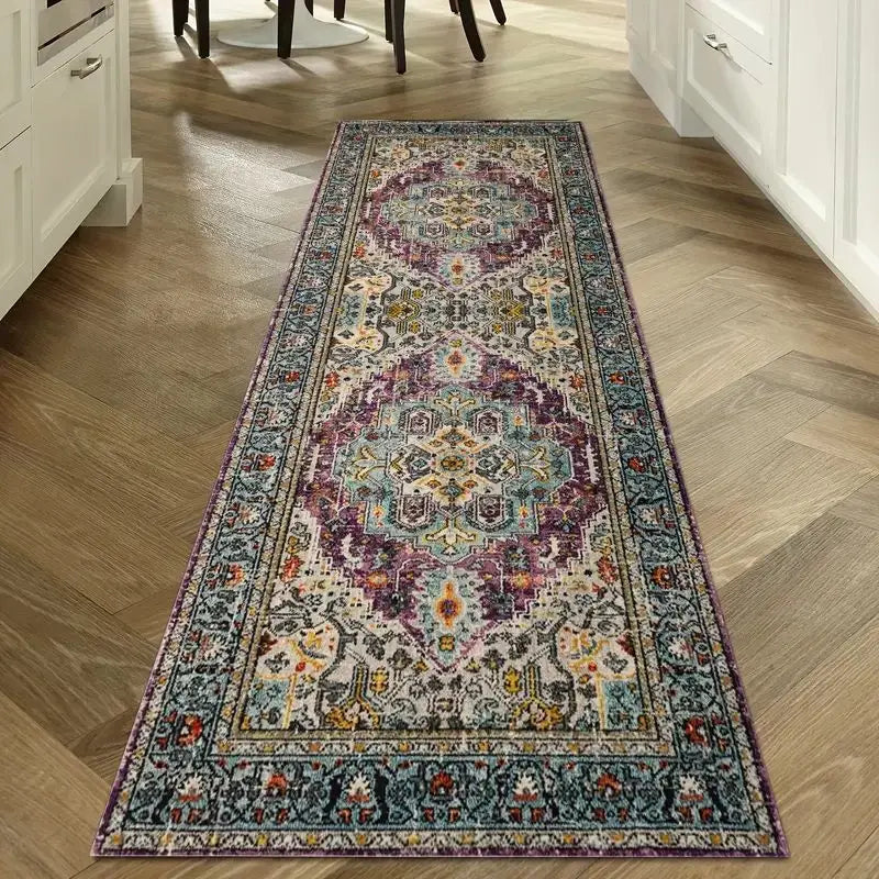Navak Carpet Exclusive Picks Bohemian Corridor Carpet Geometric Pattern Crystal Velvet Floor Mat Entrance Kitchen Staircase Long Rug Home Decoration