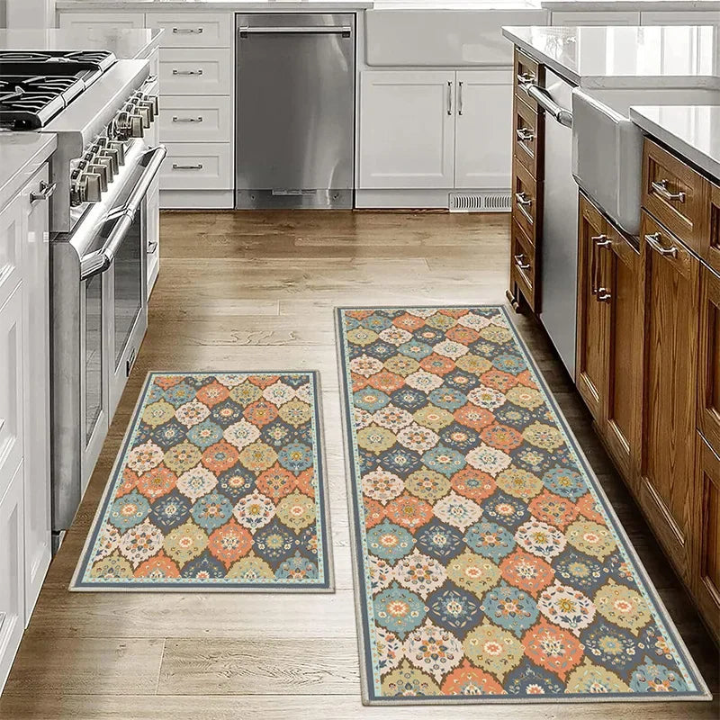 Navak Carpet Exclusive Picks1/2PCS Bohemian Kitchen Floor Mats Anti-slip Washable Bathroom Bathroom Door Mats Hallway Aisle Floor Mats Home Decoration