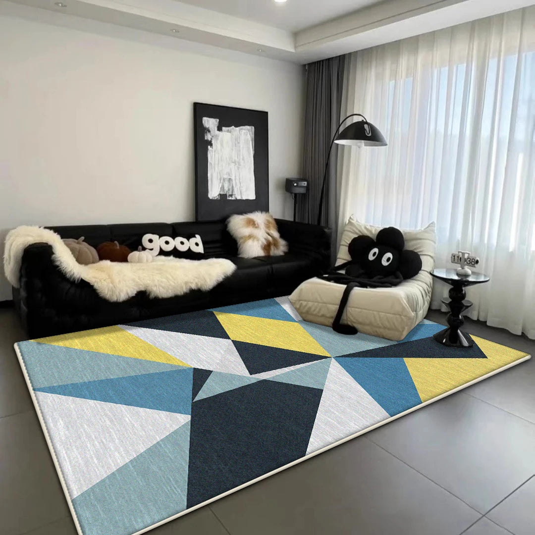 Navak Carpet Modern Light Luxury Carpet for Living Room Geometric Decoration Sofa Soft Large Rugs Bedroom Bedside Fluffy Floor Mat Non-slip
