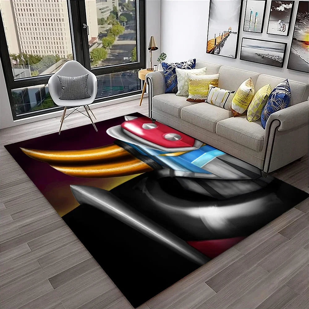 Navak Carpet 3D Cartoon UFO Robot Grendizer Anime Carpet Rug for Home Living Room Bedroom Sofa Doormat Decor,kids Area Rug Non-slip Floor Mat