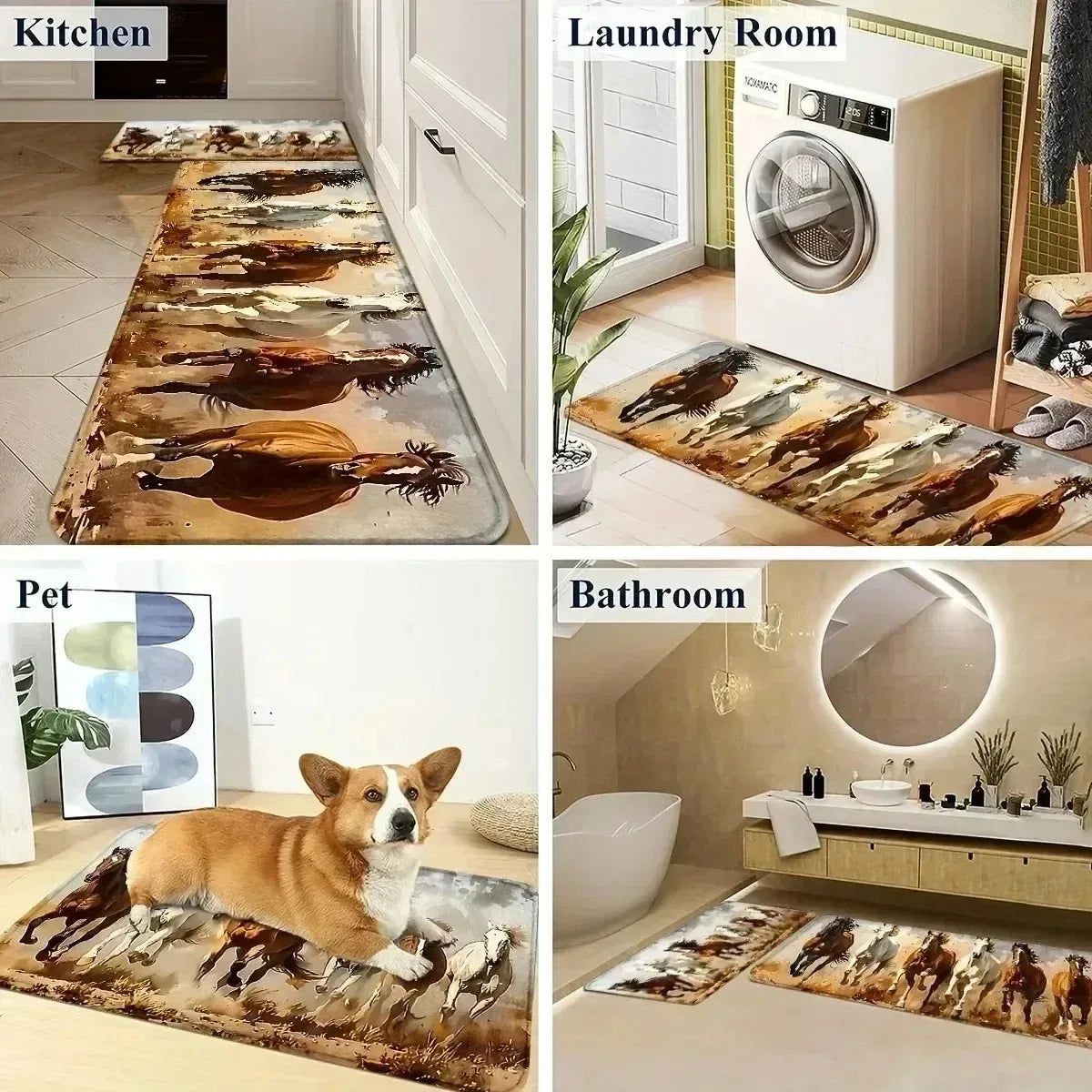 Navak Carpet 1PC Charactors pattern Kitchen Rugs Non-Slip Home Door Mats Pop design Bathroom Rugs Bath Mat Carpet for Home Sink Laundry Decor