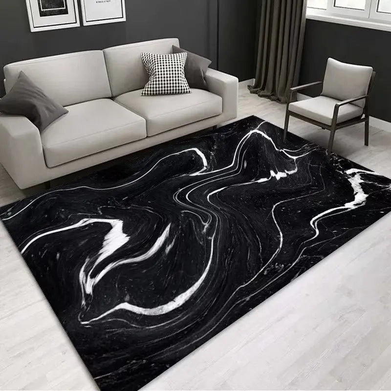 Navak Carpet Marble Pattern Area Rug – Soft Living Room Carpet, Non-Slip Washable Floor Mat for Bedroom, Bedside, Modern Home Decor