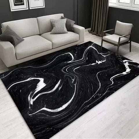 Navak Carpet Marble Pattern Area Rug – Soft Living Room Carpet, Non-Slip Washable Floor Mat for Bedroom, Bedside, Modern Home Decor