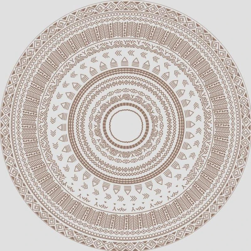 Navak Carpet Mandala Print Round Carpet Nordic Modern Living Room Anti-Slip Rug Coffee Table Foot Pad Bedroom Floor Mats Bay Window Chair Mat