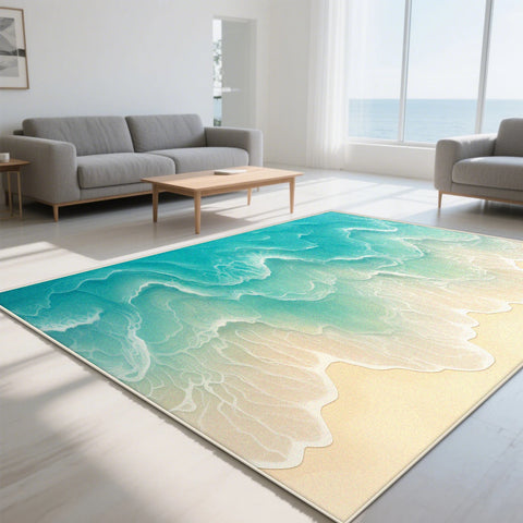 Navak Carpet Modern simple style Ocean theme Carpet living room Fresh feeling Large area rugs blue Lounge Rug romantic 3D Entrance door mat