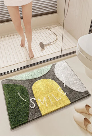 Navak Carpet Cartoon Imitation Cashmere Bathroom Mats Entry Door Quick Drying Absorbent Rugs Non-Slip Thickened Bedroom Carpets Household